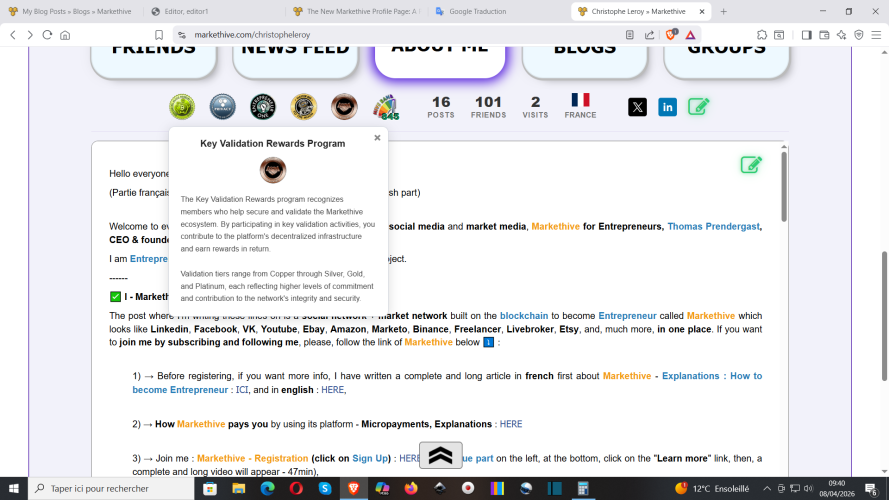 S'inscrire sur Markethive : https://markethive.com/christopheleroy/page/christopheleroy