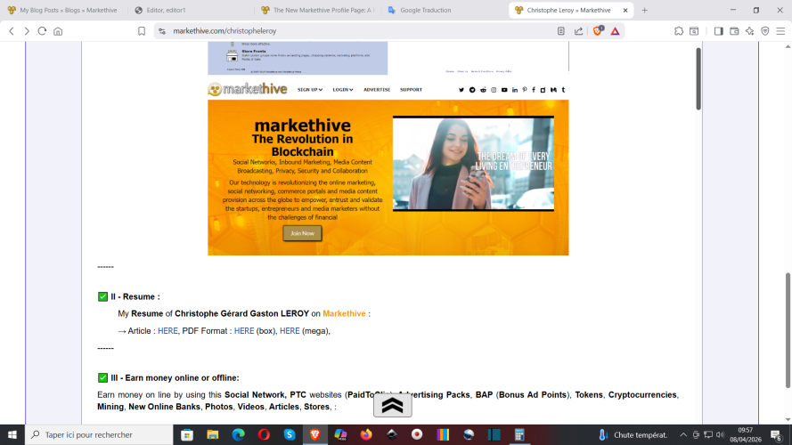 S'inscrire sur Markethive : https://markethive.com/christopheleroy/page/christopheleroy