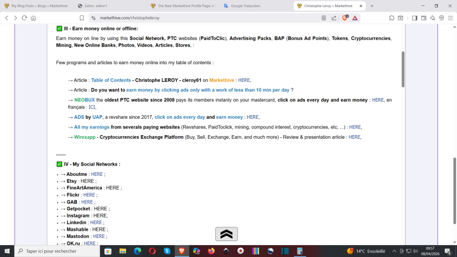 S'inscrire sur Markethive : https://markethive.com/christopheleroy/page/christopheleroy