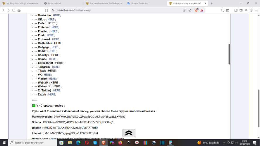 S'inscrire sur Markethive : https://markethive.com/christopheleroy/page/christopheleroy