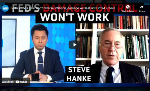 Fed's rate hikes won't stop that now – Steve Hanke
