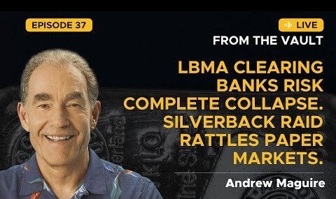 Ep.37 Live from the Vault: LBMA clearing banks risk collapse. Silverback raid rattles Comex.