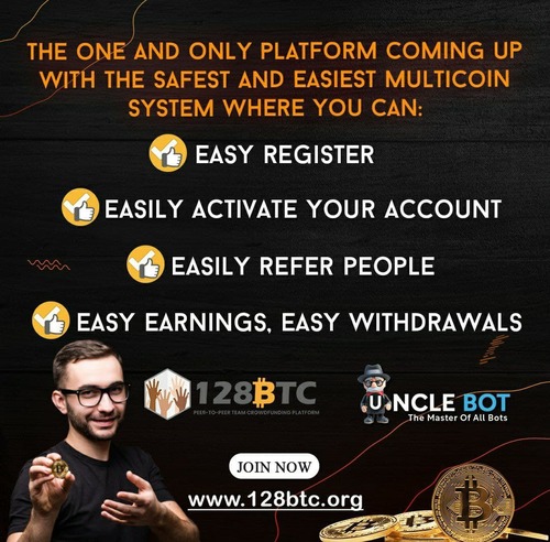 uncle bot - no investment required - earn passive income in bitcoins with 128BTC